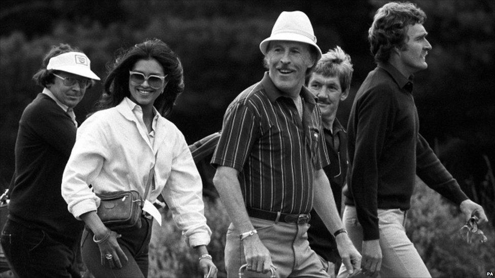 Bruce Forsyth with wife Wilnelia at Wentworth Golf Club, Surrey.