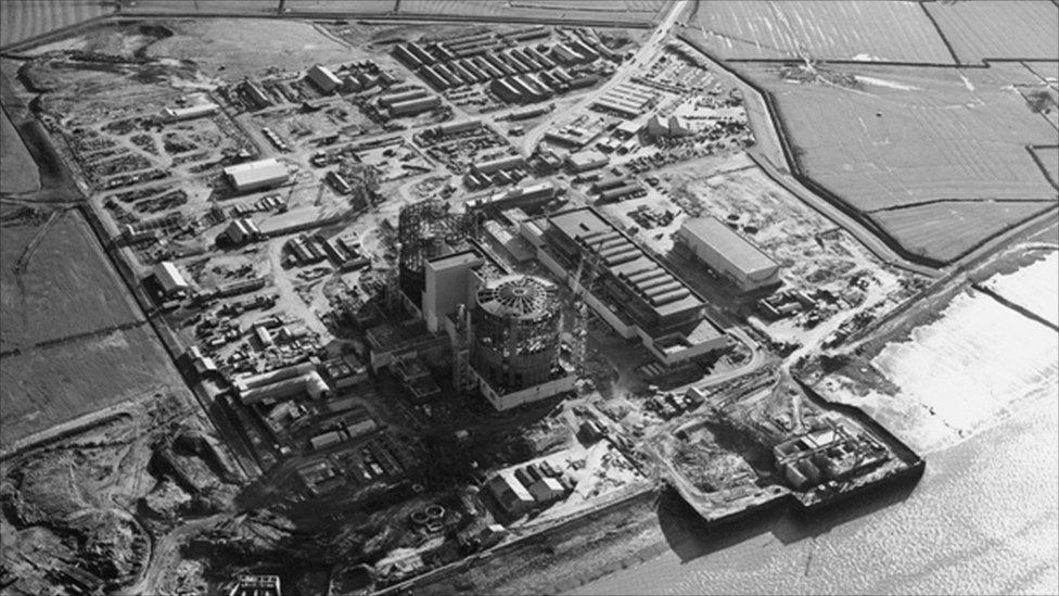 Oldbury Power Station - view from the air of Oldbury power station under construction