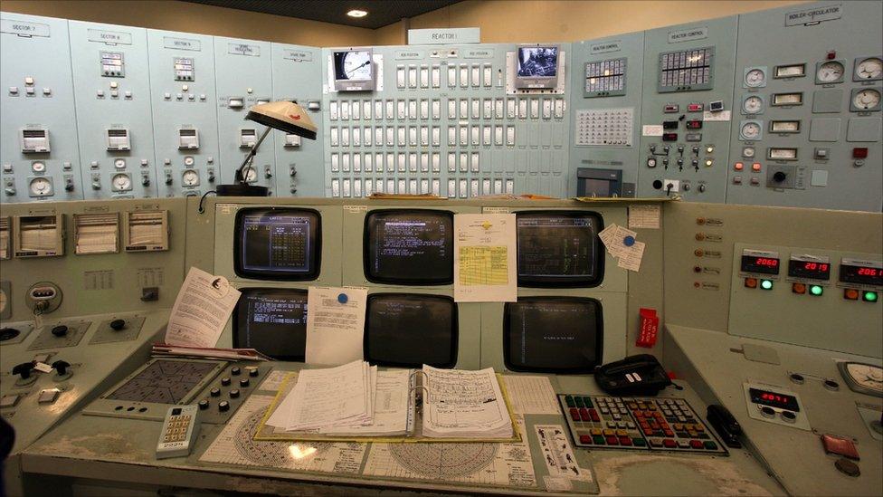 Oldbury Power Station - view inside the control room