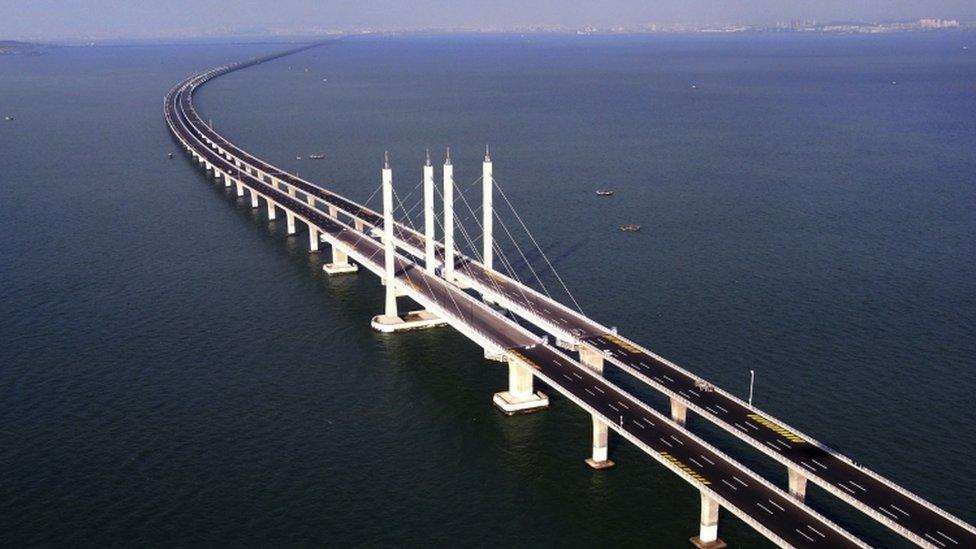 Jiaozhou Bay Bridge in Qingdao, China