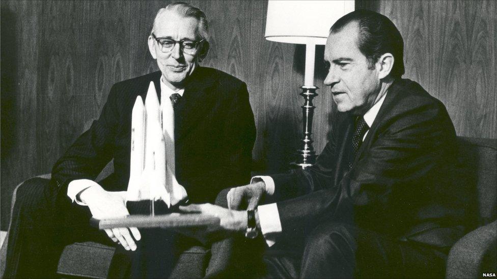 US President Richard Nixon and Nasa Administrator Dr James Fletcher, 1972