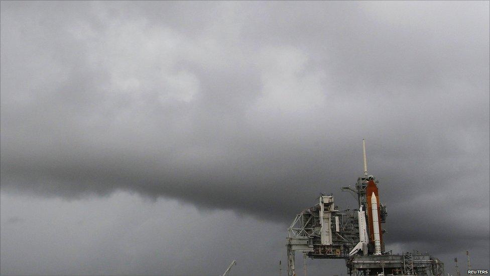 Clouds over launch pad