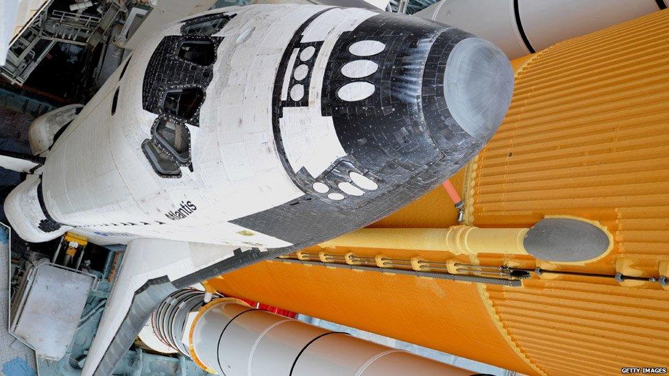 Space shuttle Atlantis before its final mission into space