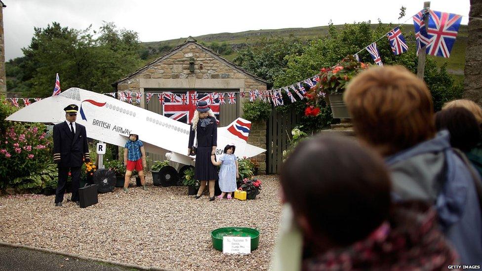 Pilot scarecrow at the annual festival in Kettlewell.