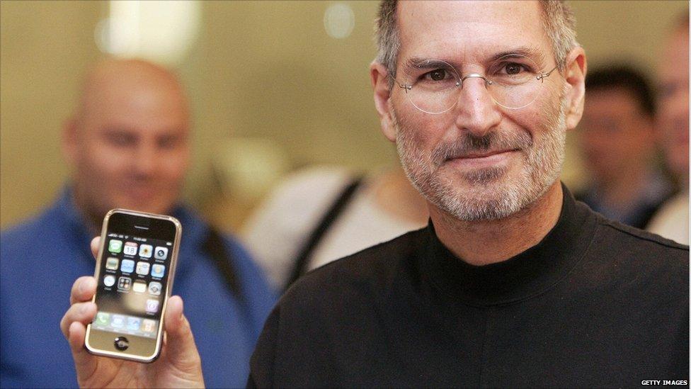 Steve Jobs with the iPhone