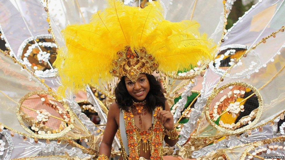 A performer at the Notting Hill Carnival, in London