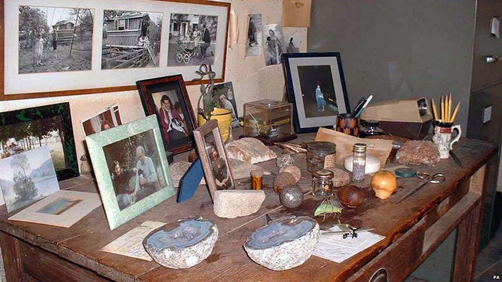 Table inside Roald Dahl's hut