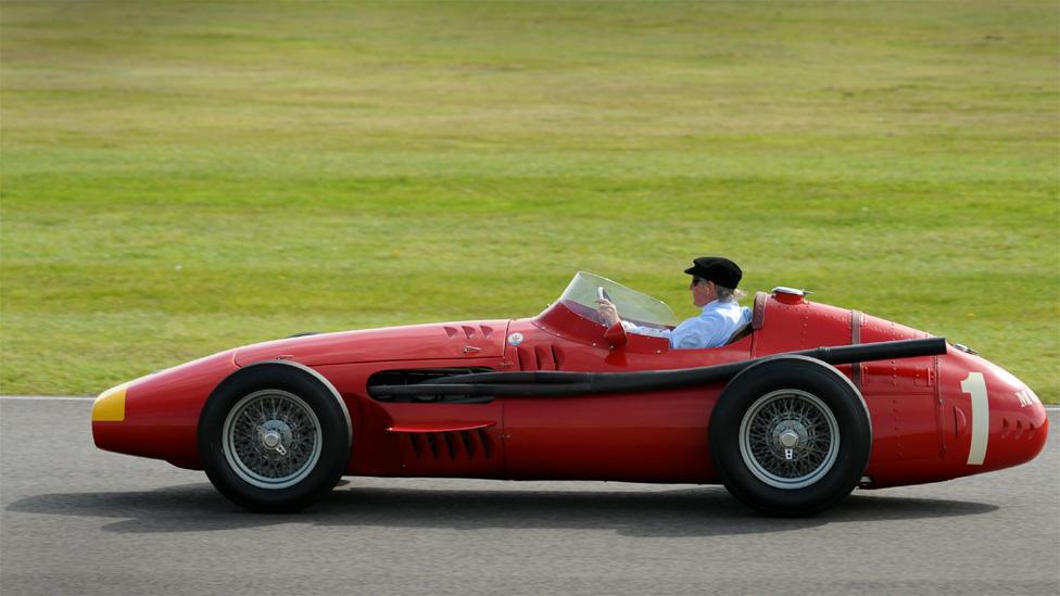 A 1957 Masserati 250F driven by Jackie Stewart