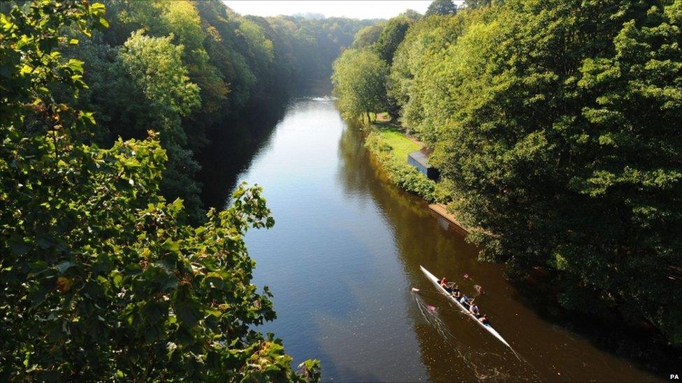 Rowers on the River Wear in Durham