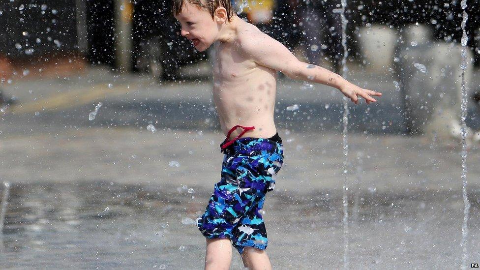 Brendan cooling off in some water in Folkestone.