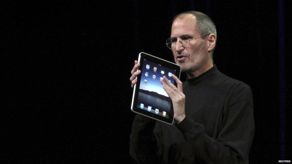 Steve Jobs at the launch of the iPad in 2010