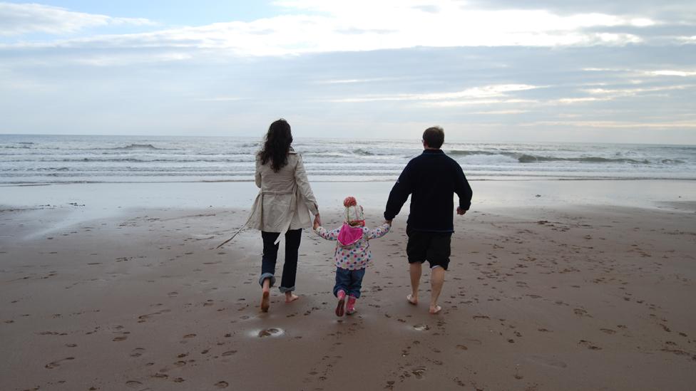 Paddling in sea at Carnoustie