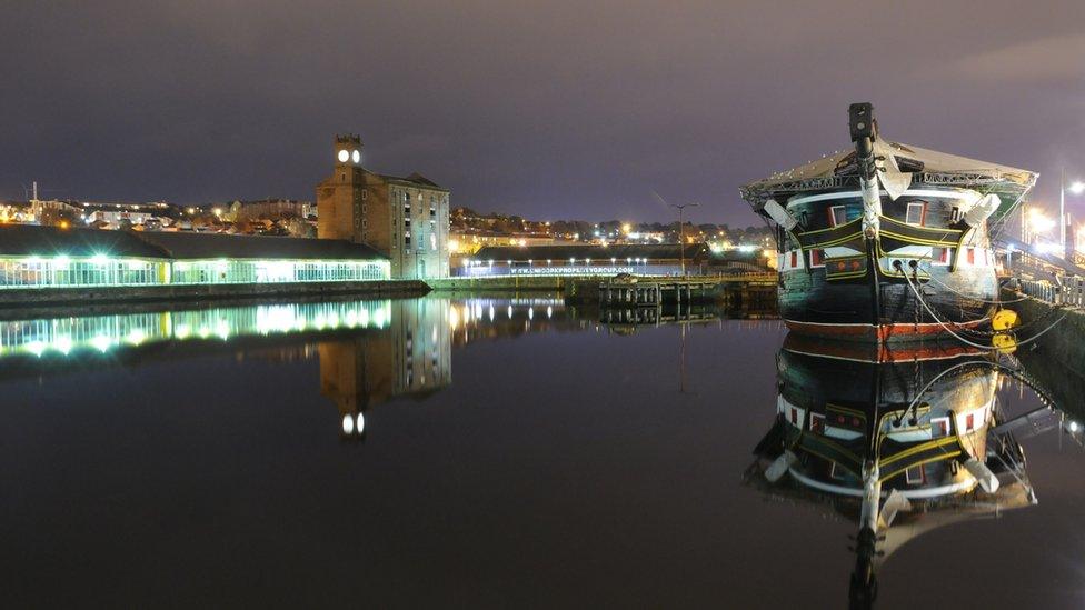 View over Victoria Dock in Dundee