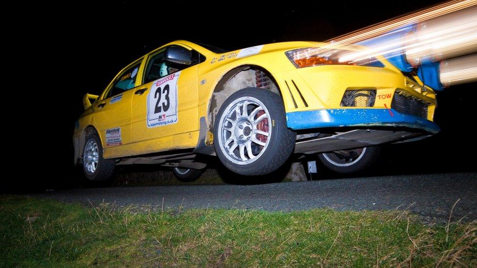 Car taking part in Mull Rally