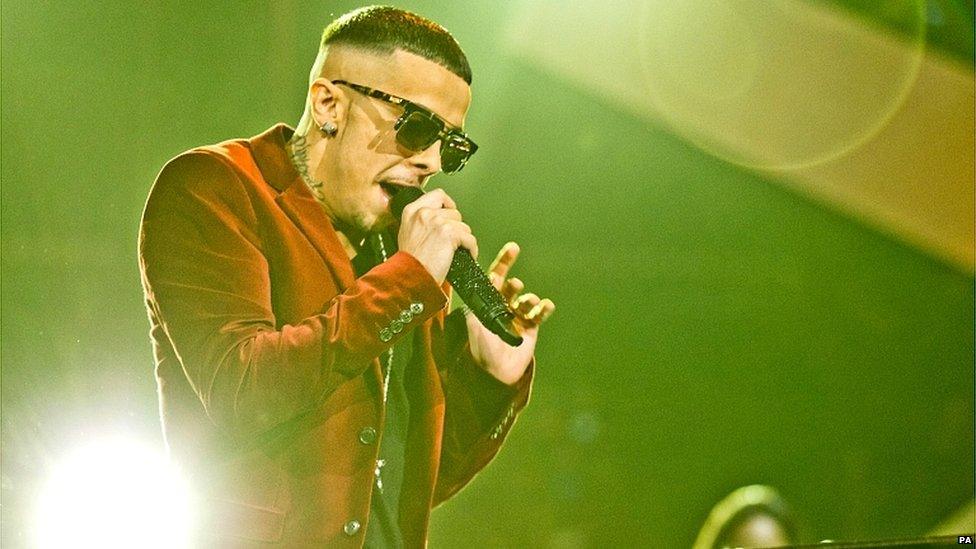 Dappy from N-Dubz performing