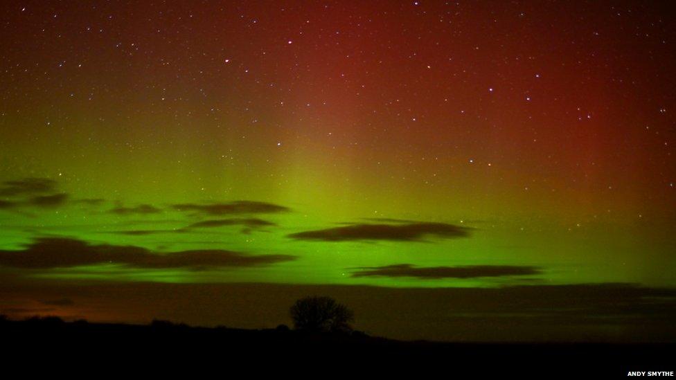 The Northern Lights have been spotted over northern England