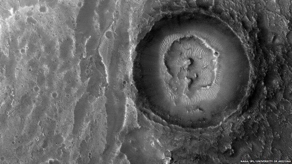 Fan shaped deposit on Mars