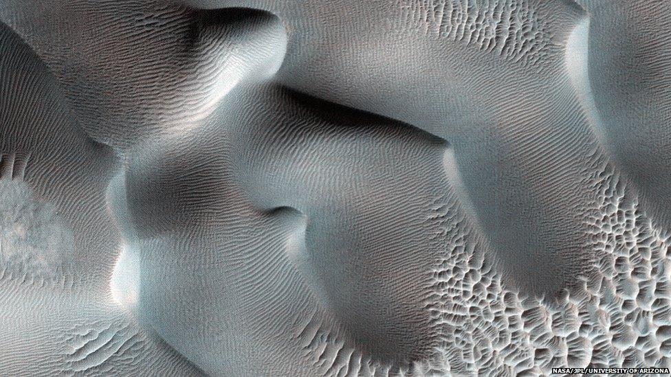 Sand dunes on Mars