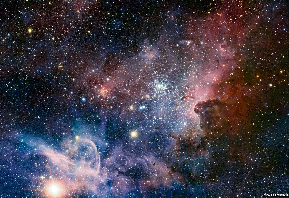 Carina nebula infrared image by Very Large Telescope (ESO/T. Preibisch)