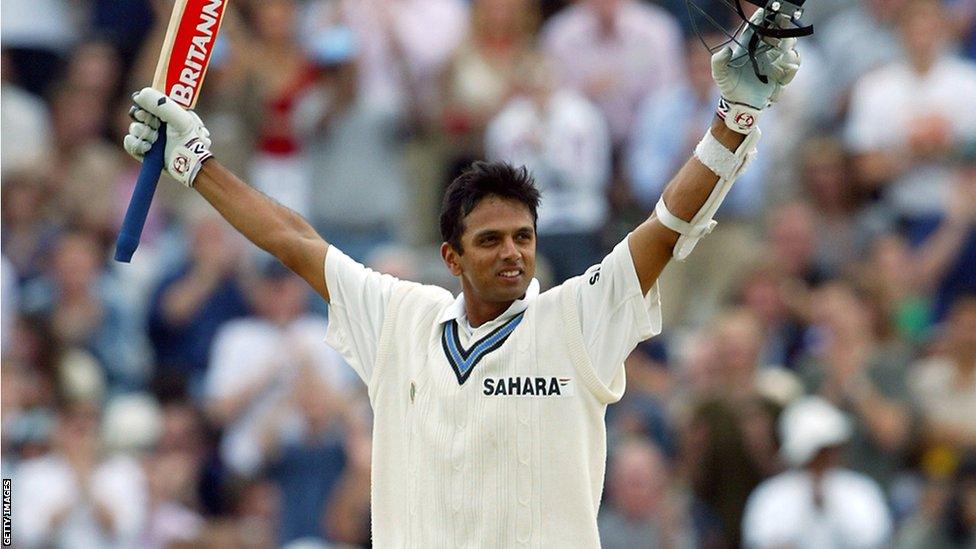 Rahul Dravid celebrates