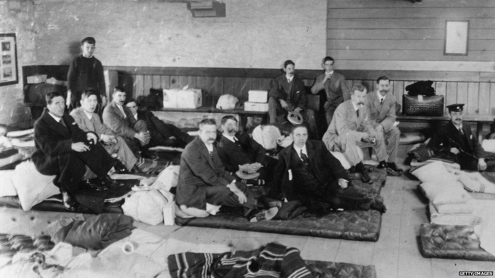 Survivors of the Titanic in Plymouth in May 1912