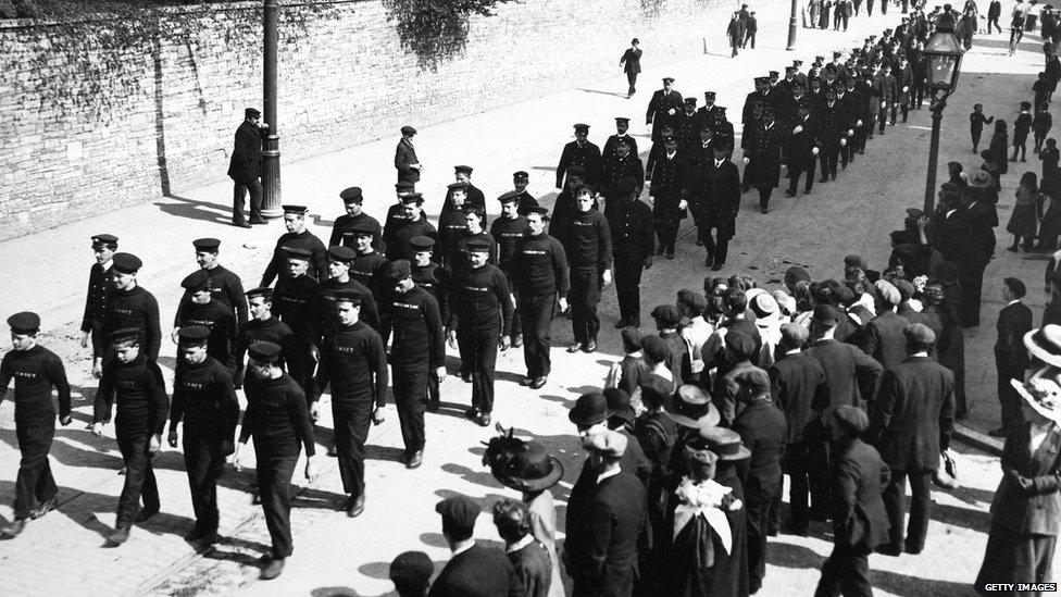 A memorial service in Southampton for the victims of the Titanic sinking