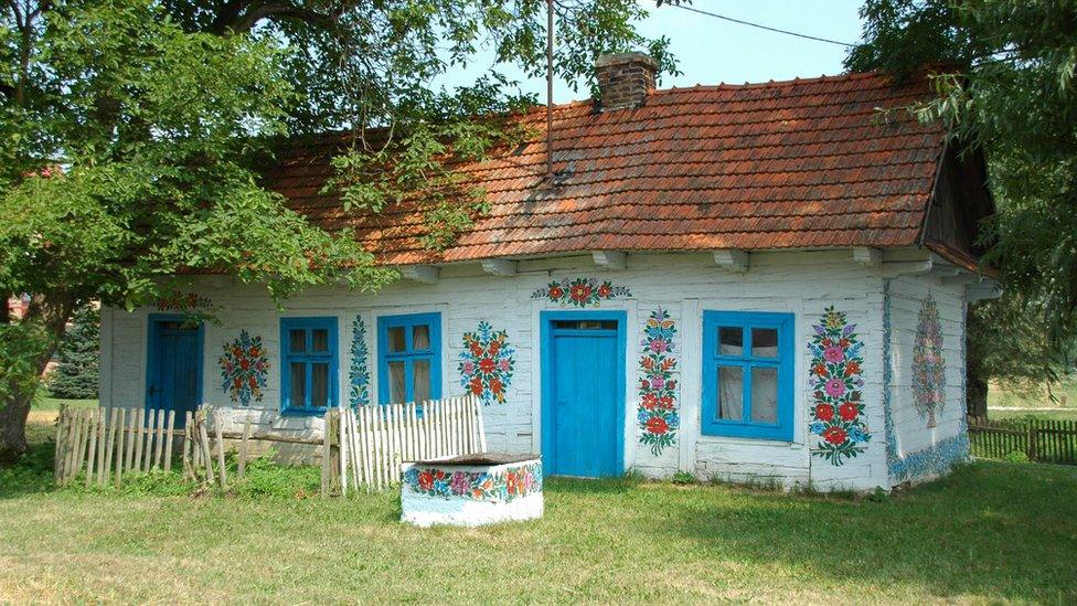 Painted cottage in Zalipie