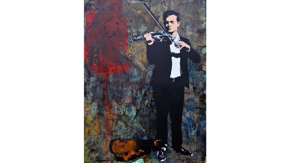 Street Violinist by Blek Le Rat