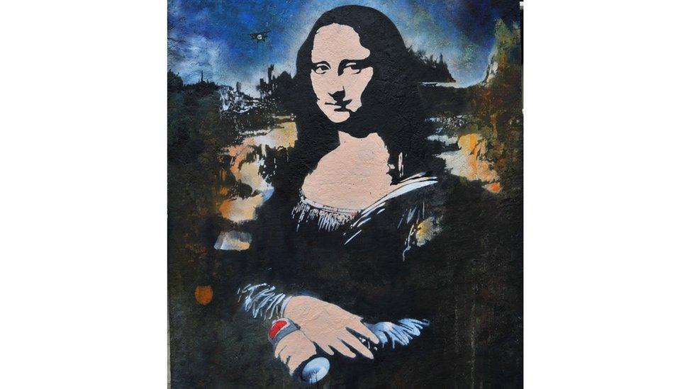 Spray can Mona Lisa by Blek Le Rat