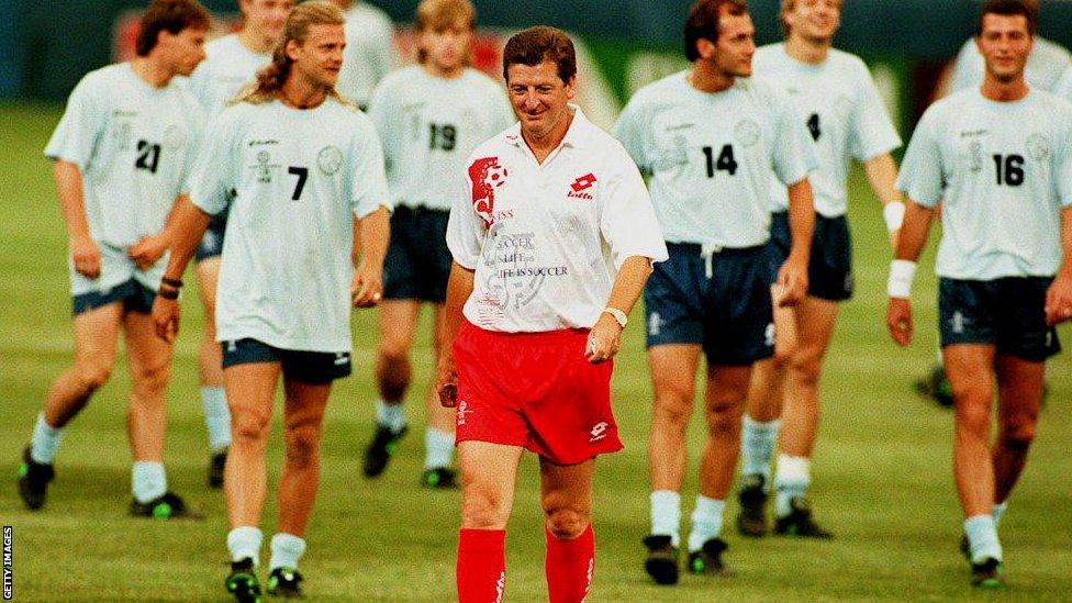 Roy Hodgson leads training at Switzerland