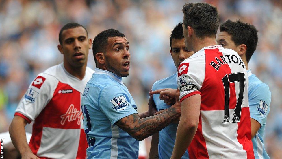 Joey Barton and Carlos Tevez