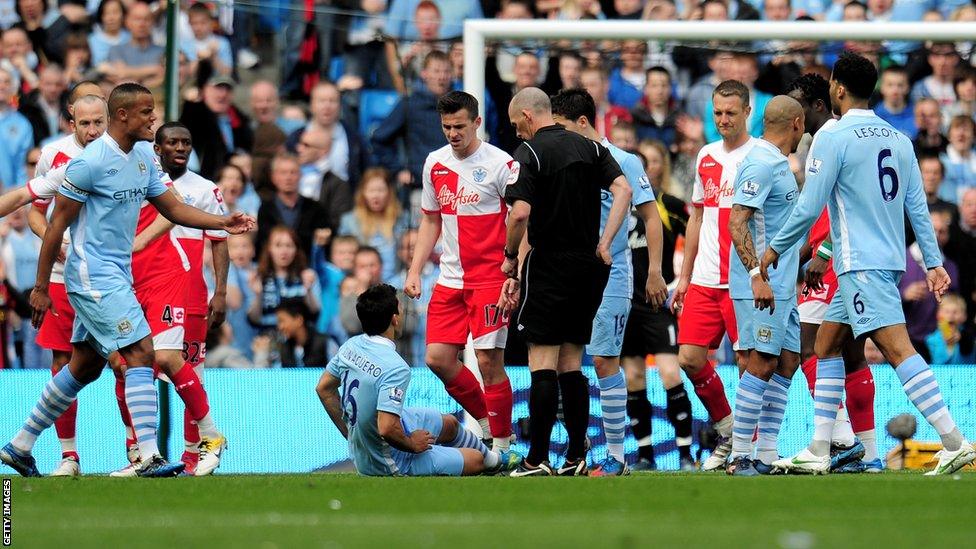 Manchester City and QPR players