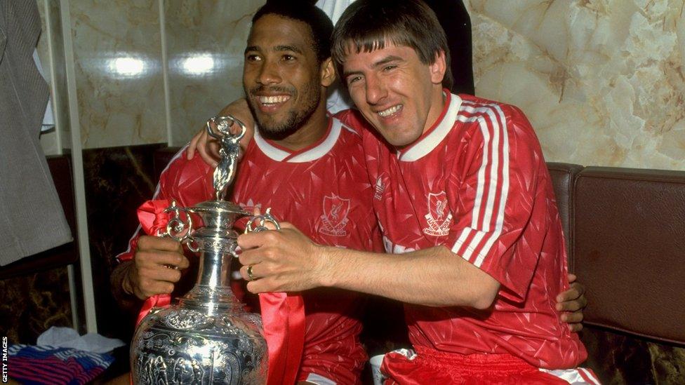 John Barnes (left) and Peter Beardsley (right)