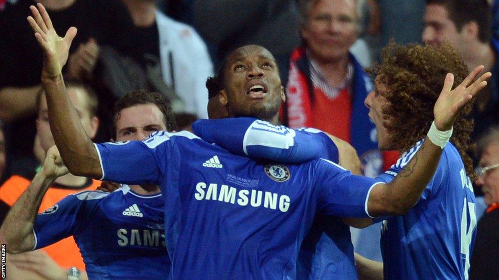 Didier Drogba celebrates after scoring