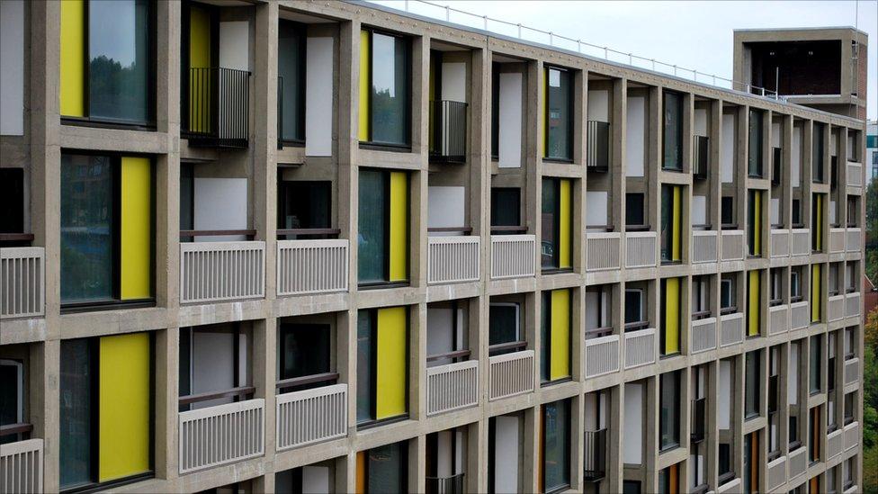 Exterior of Park Hill flats, Sheffield