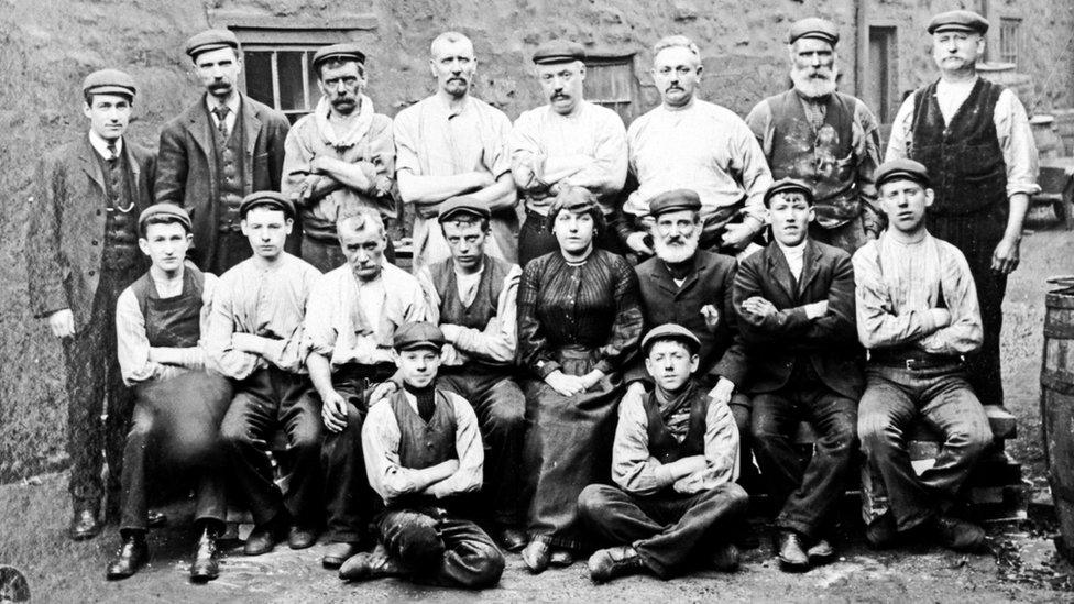 Employees outside Hartley's Glassworks, Sunderland. Photo: Beamish Museum