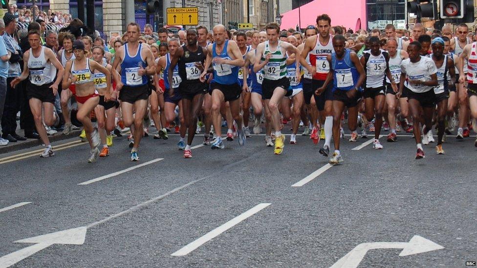 The start line at The Blaydon Races in 2008