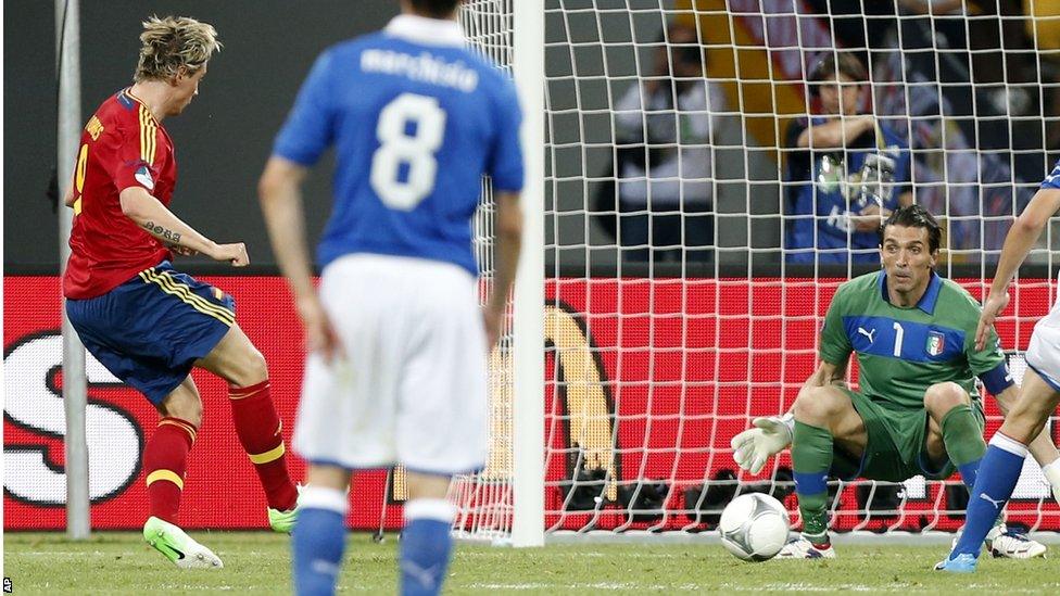 Fernando Torres scores for Spain