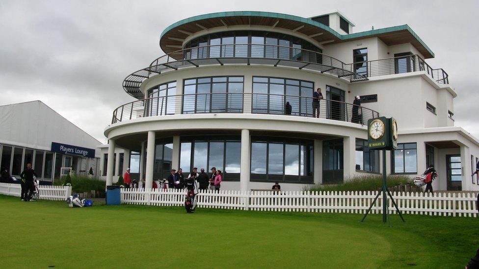 The clubhouse at Castle Stuart Golf Links