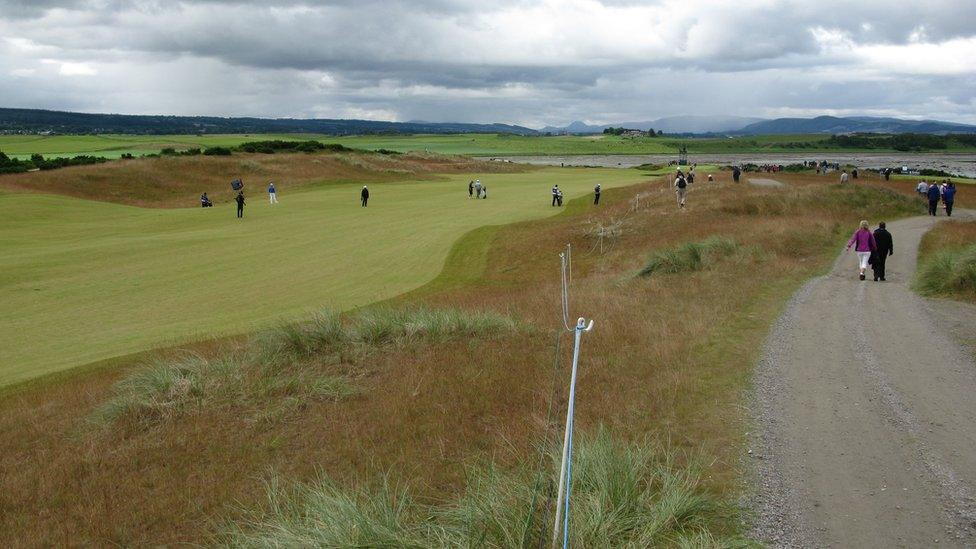 The fairway of the sixth hole at Castle Stuart Golf Links