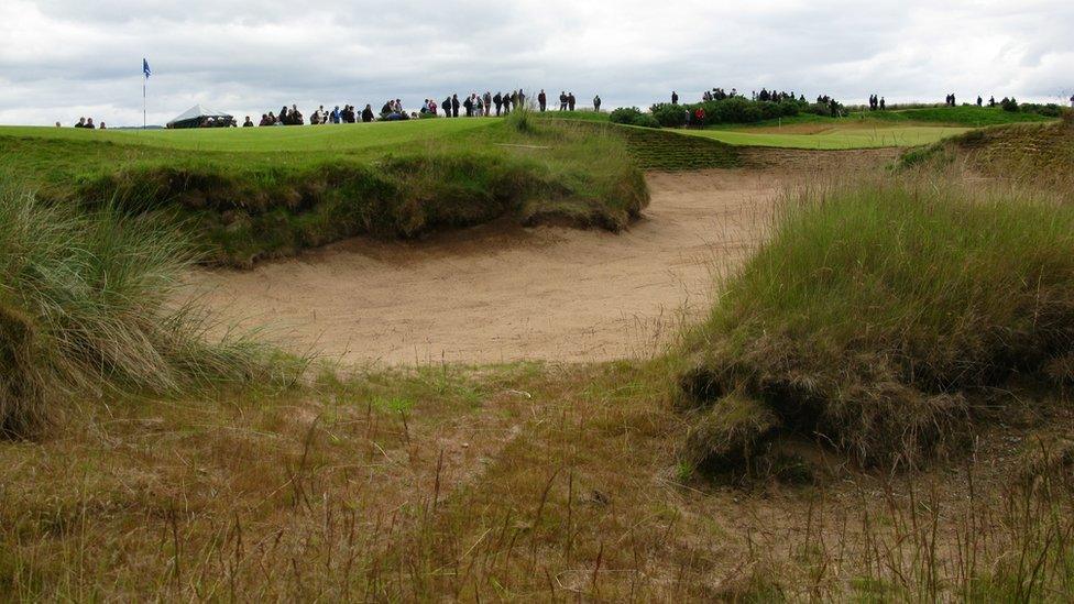 A bunker at Castle Stuart Golf Links