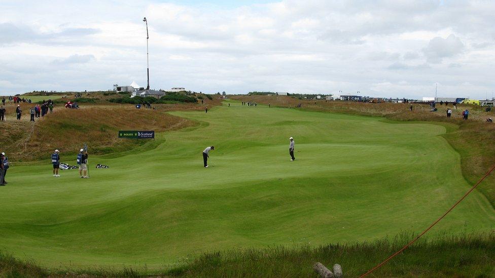 Darren Fichardt, Peter Whiteford and Aaron Baddeley at Castle Stuart Golf Links