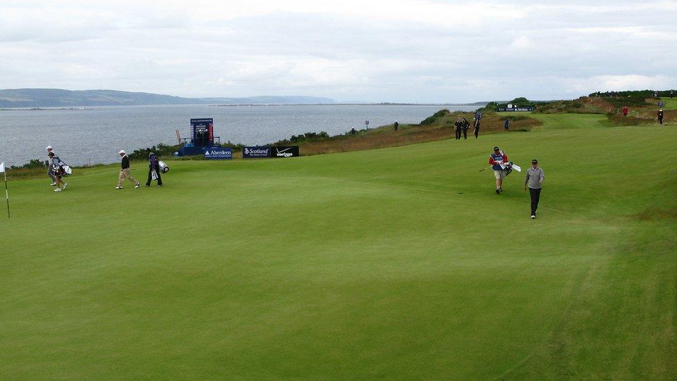 Jose Maria Olazabal and Alastair Forsyth at Castle Stuart Golf Links