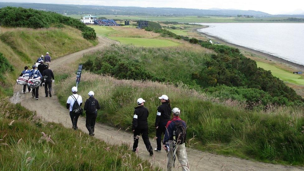 Martin Laird, Paul Lawrie and Phil Mickelson at Castle Stuart Golf Links