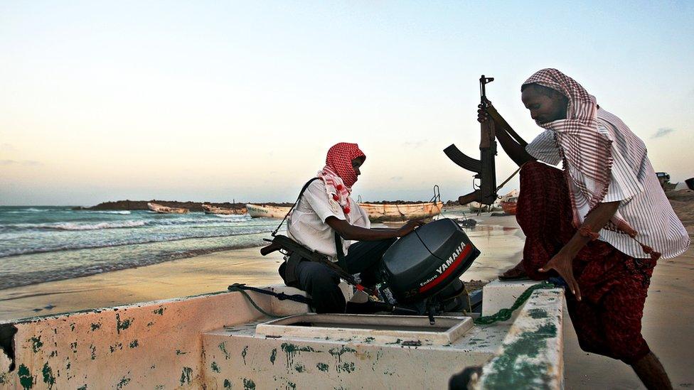 Pirates in Hobyo, Somalia (Archive shot)