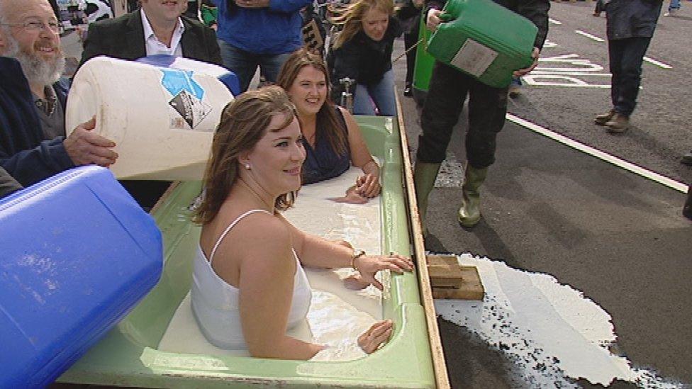 Dairy protest outside Asda