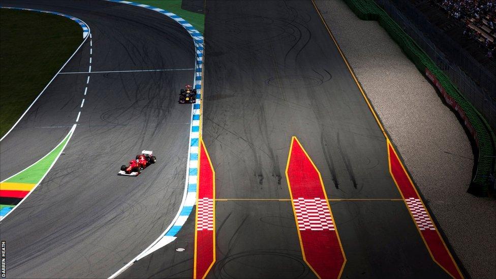 Fernando Alonso at the Hockenheimring circuit during the German Grand Prix