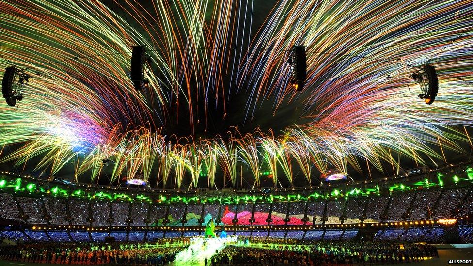 Fireworks at the London 2012 Olympics closing ceremony