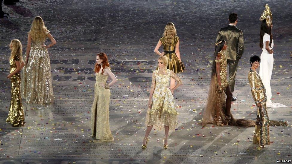 British models at London 2012 Olympics closing ceremony