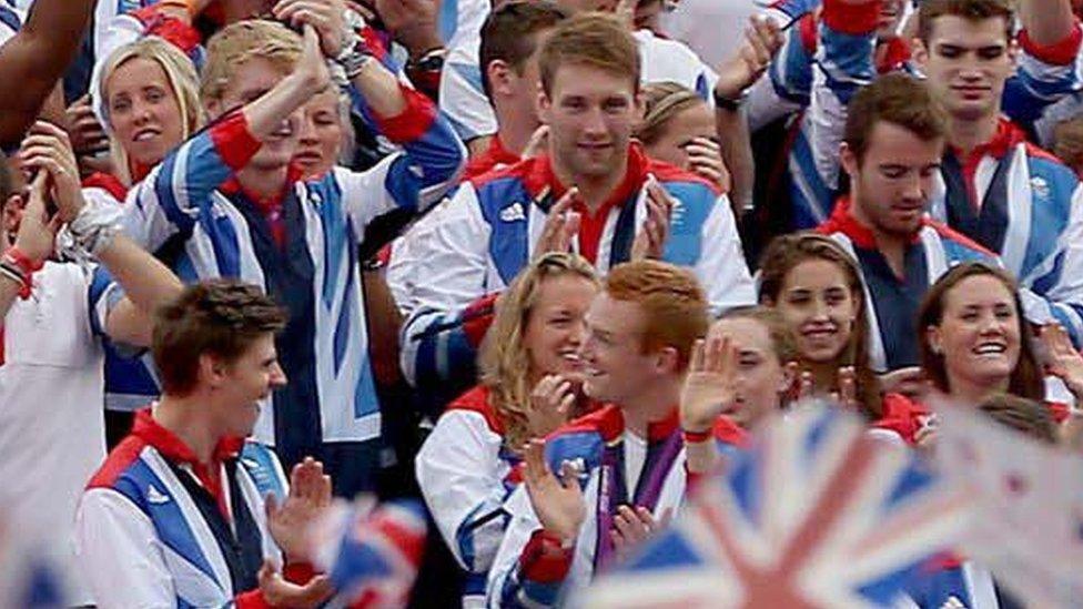 Team GB outside Buckingham Palace